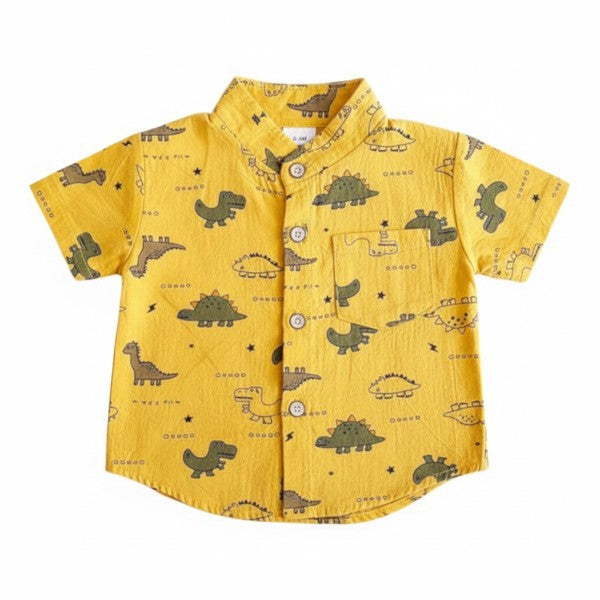 Camisa Manga Corta Tela Amarillo Marca Otra 0-3 M Estado Casi tiki