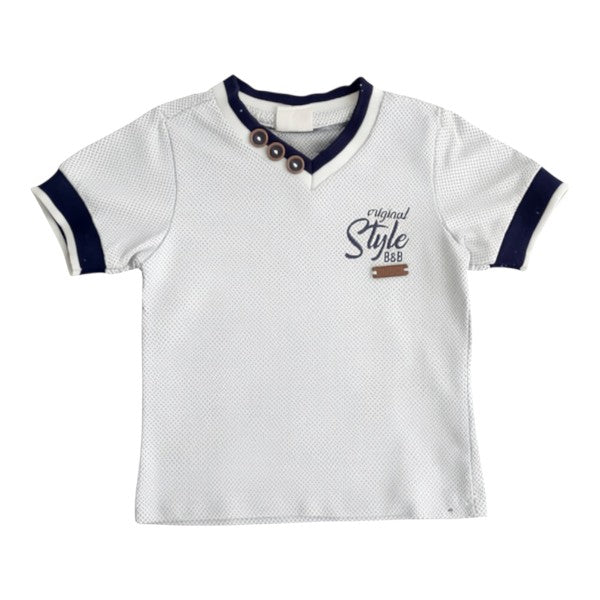 Polera manga corta Algodón Diseños Marca Black and blue 6 M Estado Casi tiki
