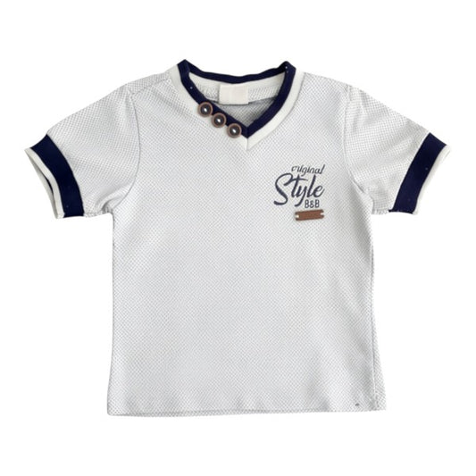 Polera manga corta Algodón Diseños Marca Black and blue 6 M Estado Casi tiki