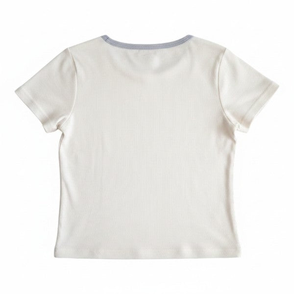 Polera manga corta Algodón Crema Marca Otra 6 A Estado Casi tiki