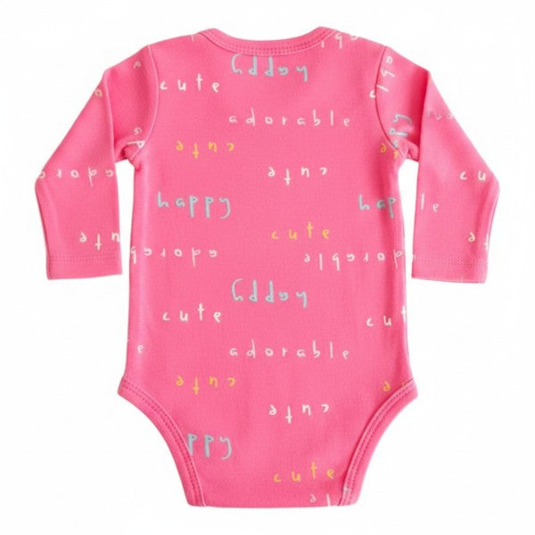 Body Manga Larga Algodón Rosa Marca Tedmimak 0-3 M Estado Casi tiki