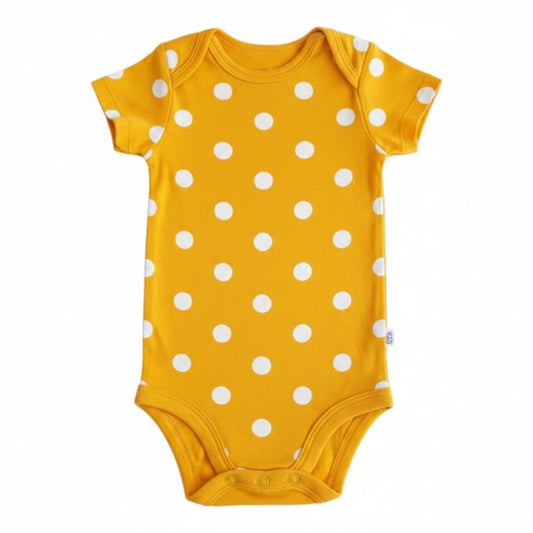 Body Manga Corta Algodón Amarillo Marca Carter's RN Estado Casi tiki