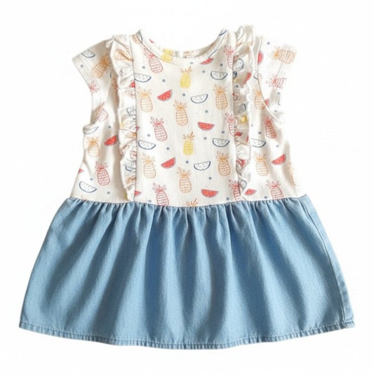 Vestido Manga Corta Algodón Multicolor Marca Otra 0-3 M Estado Casi tiki