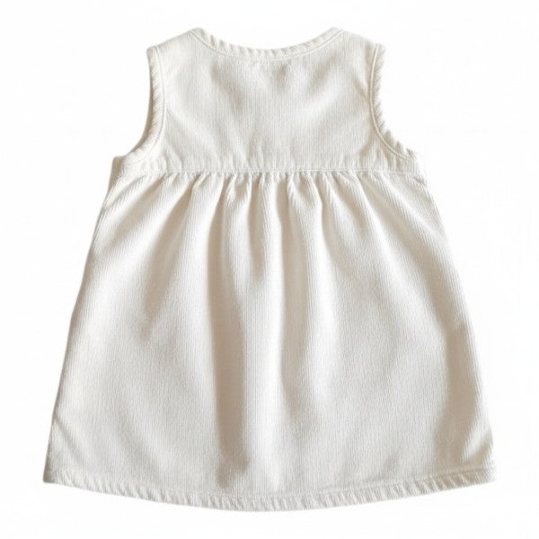 Vestido Manga Corta Cotelé Blanco Marca Urb 0-3 M Estado Casi tiki