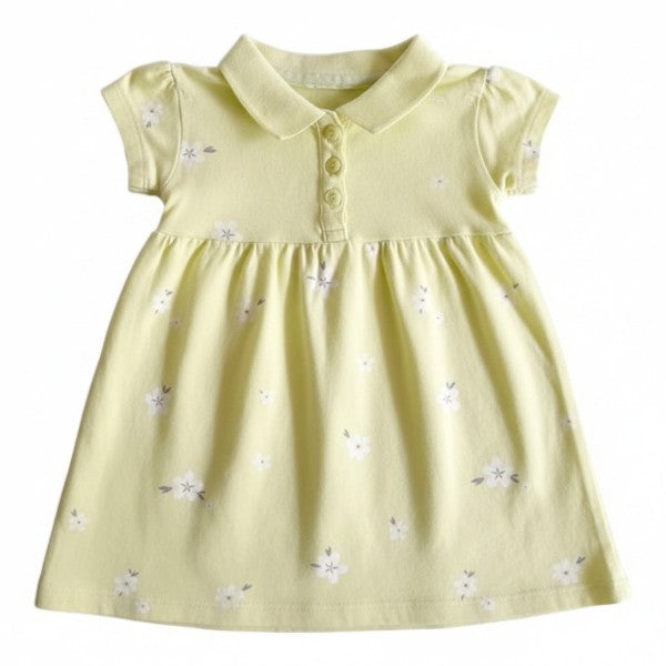 Vestido Manga Corta Algodón Verde Marca Otra 9 M Estado Casi tiki