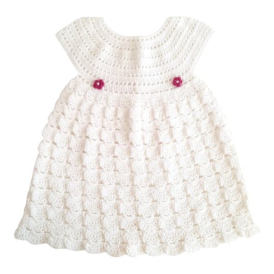 Vestido Manga Corta Tejido Blanco Marca Otra 9-12 M Estado Tiki taka
