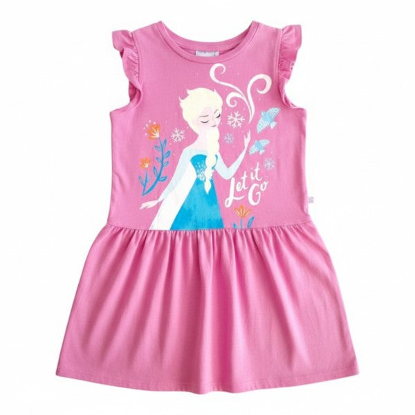 Vestido Manga Corta Algodón Lila Marca Disney 8 A Estado Casi tiki