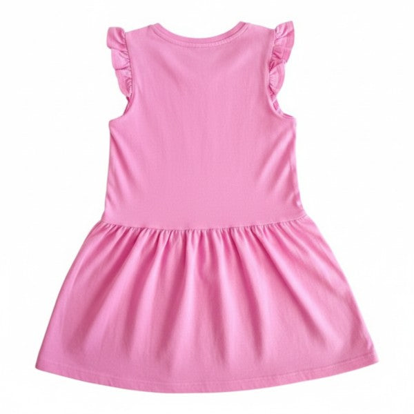 Vestido Manga Corta Algodón Lila Marca Disney 8 A Estado Casi tiki