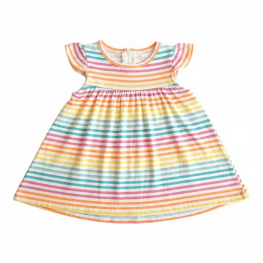 Vestido Manga Corta Algodón Multicolor Marca Urb 6 M Estado Casi tiki