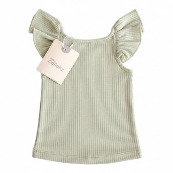 Polera manga corta Algodón Verde agua Marca Colloky 6-9 M Estado Tiki taka