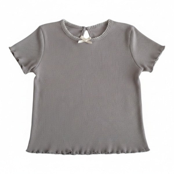 Polera manga corta Algodón Gris Marca Otra 6 M Estado Casi tiki