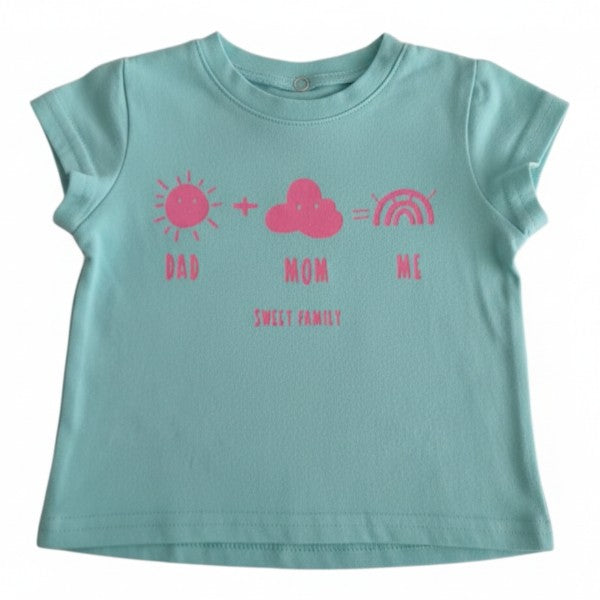Polera manga corta Algodón Celeste Marca Otra 0-3 M Estado Casi tiki
