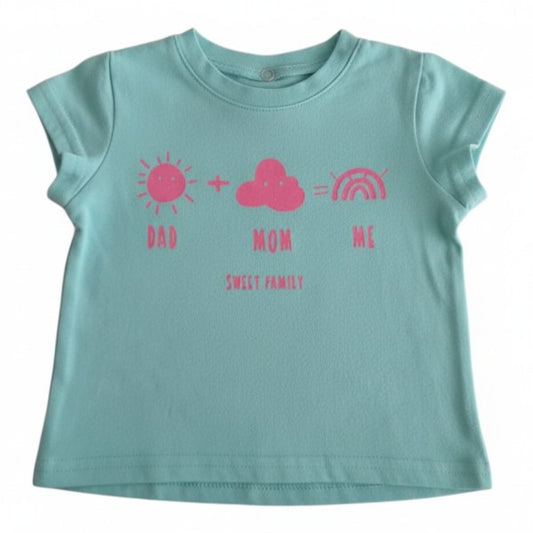 Polera manga corta Algodón Celeste Marca Otra 0-3 M Estado Casi tiki
