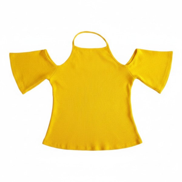 Blusa Manga Corta Algodón Amarillo Marca Otra 12 A Estado Casi tiki
