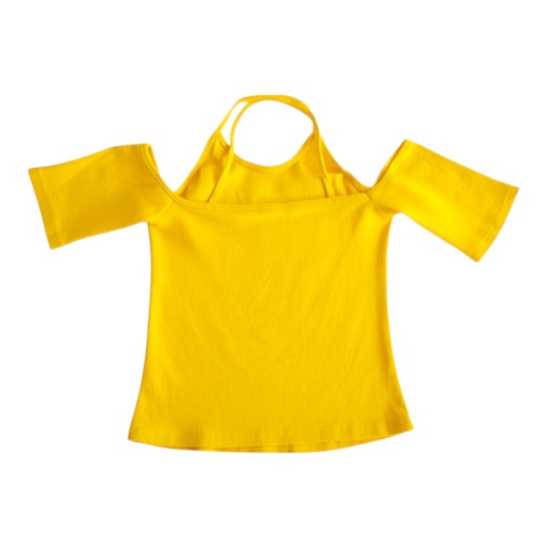 Blusa Manga Corta Algodón Amarillo Marca Otra 12 A Estado Casi tiki