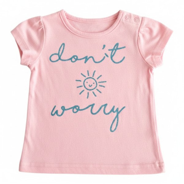 Polera manga corta Algodón Rosa Marca Baby harvest 6-9 M Estado Casi tiki
