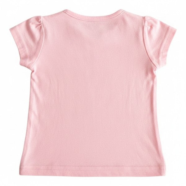 Polera manga corta Algodón Rosa Marca Baby harvest 6-9 M Estado Casi tiki