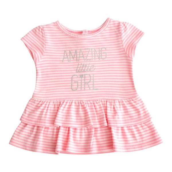 Polera manga corta Algodón Rosa Marca Otra 6-9 M Estado Casi tiki