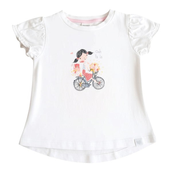 Polera manga corta Algodón Blanco Marca Tribu 6 M Estado Casi tiki