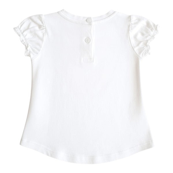 Polera manga corta Algodón Blanco Marca Tribu 6 M Estado Casi tiki