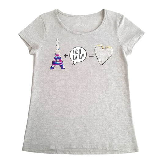 Blusa Manga Corta Algodón Gris Marca Otra 12 A Estado Casi tiki