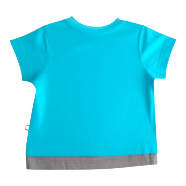 Polera manga corta Algodón Azul Marca Otra 6 M Estado Casi tiki