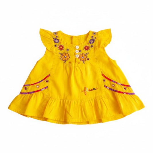 Blusa Manga Corta Tela Amarillo Marca Ficcus 6-9 M Estado Tiki taka