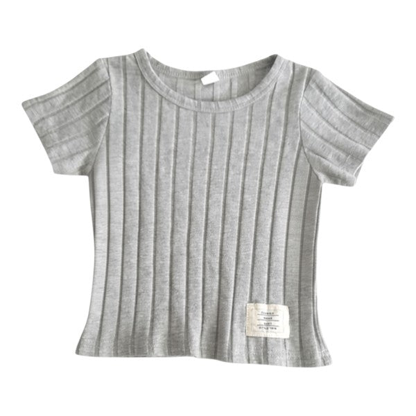 Polera manga corta Algodón Gris Marca Otra 9-12 M Estado Casi tiki