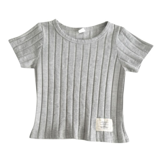 Polera manga corta Algodón Gris Marca Otra 9-12 M Estado Casi tiki