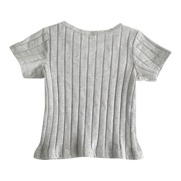 Polera manga corta Algodón Gris Marca Otra 9-12 M Estado Casi tiki
