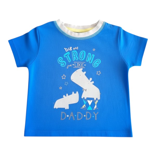 Polera manga corta Algodón Azul Marca Otra 3-6 M Estado Casi tiki