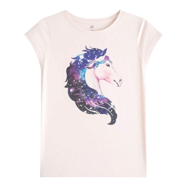 Polera manga corta Algodón Rosa Marca Gap 5 A Estado Casi tiki