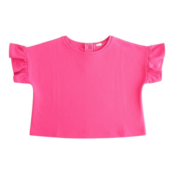 Polera manga corta Algodón Fucsia Marca Otra 18 M Estado Casi tiki