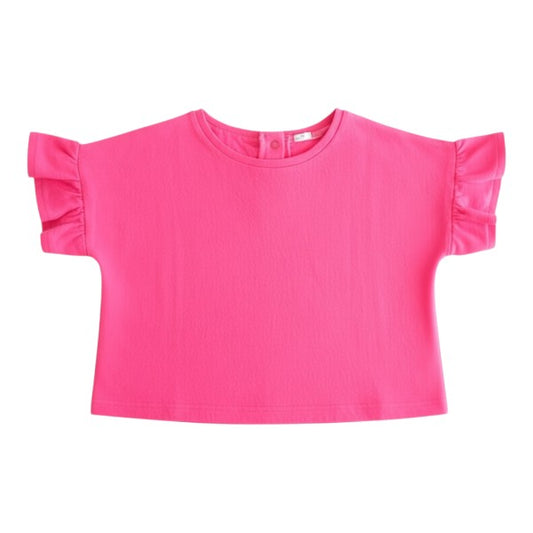 Polera manga corta Algodón Fucsia Marca Otra 18 M Estado Casi tiki