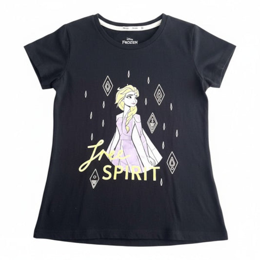 Polera manga corta Algodón Negro Marca Disney 10 A Estado Casi tiki