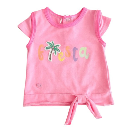 Polera manga corta Algodón Rosa Marca Pillin 0-3 M Estado Casi tiki