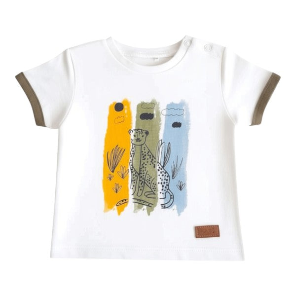 Polera manga corta Algodón Diseños Marca Ficcus 3-6 M Estado Casi tiki