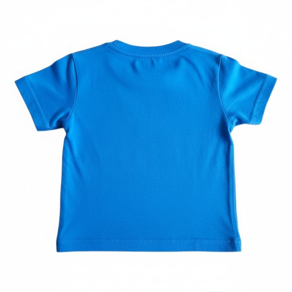 Polera manga corta Algodón Azul Marca Ficcus 3-6 M Estado Tiki taka