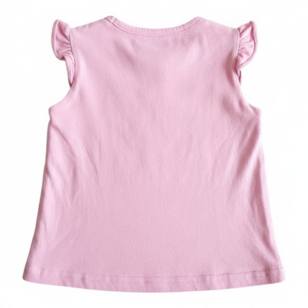 Polera manga corta Algodón Rosa Marca Baby harvest 6-9 M Estado Casi tiki