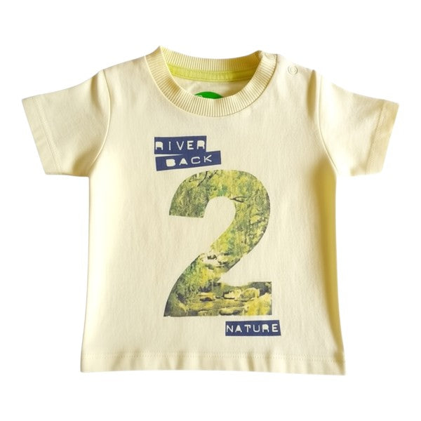 Polera manga corta Algodón Amarillo Marca Otra 6 M Estado Casi tiki