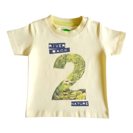 Polera manga corta Algodón Amarillo Marca Otra 6 M Estado Casi tiki