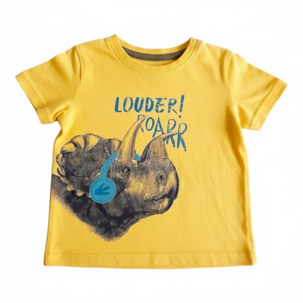 Polera manga corta Algodón Amarillo Marca Ficcus 3-6 M Estado Casi tiki