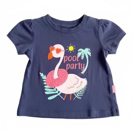 Polera manga corta Algodón Azul Marca Otra 6 M Estado Casi tiki