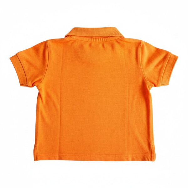 Polera manga corta Piqué Naranja Marca Ficcus 6-9 M Estado Casi tiki