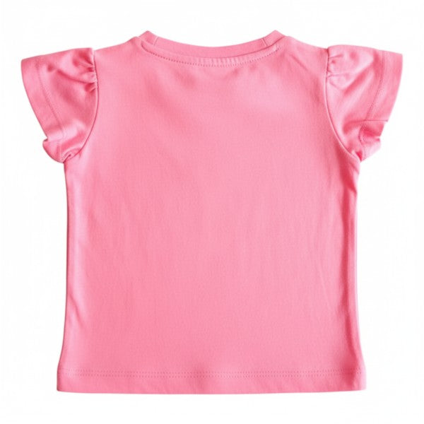 Polera manga corta Algodón Rosa Marca Figaro 6-9 M Estado Casi tiki