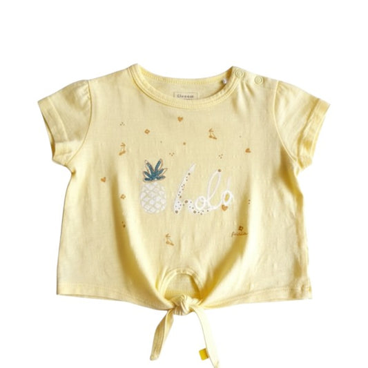 Polera manga corta Algodón Amarillo Marca Ficcus 3-6 M Estado Casi tiki