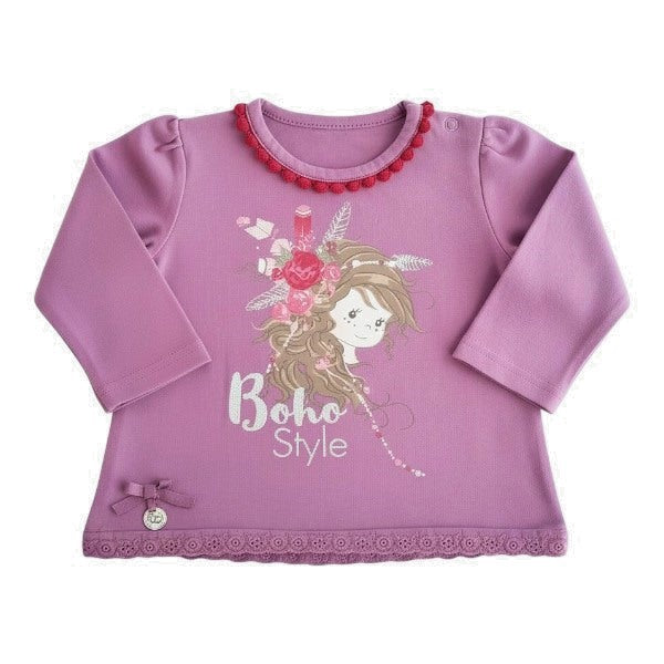 Polera manga larga Algodón Morado Marca Limonada 6 M Estado Tiki taka