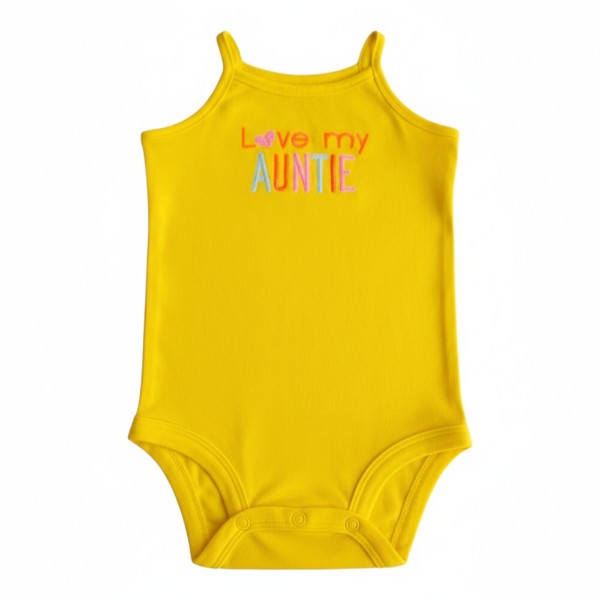 Body Manga Corta Algodón Amarillo Marca Carter's 0-3 M Estado Tiki taka