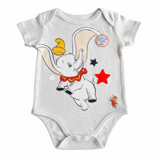 Body Manga Corta Algodón Gris Marca Disney 3-6 M Estado Casi tiki