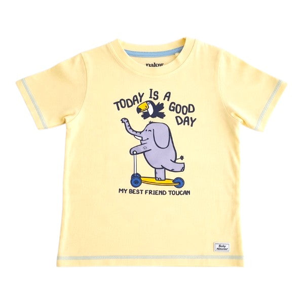 Polera manga corta Algodón Amarillo Marca Baby harvest 18 M Estado Tiki taka